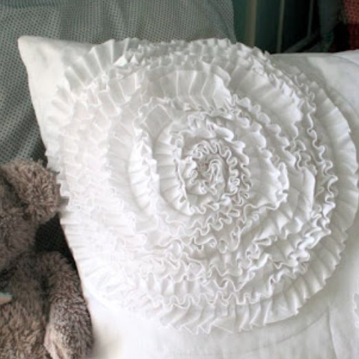 west elm inspired ruffle pillow