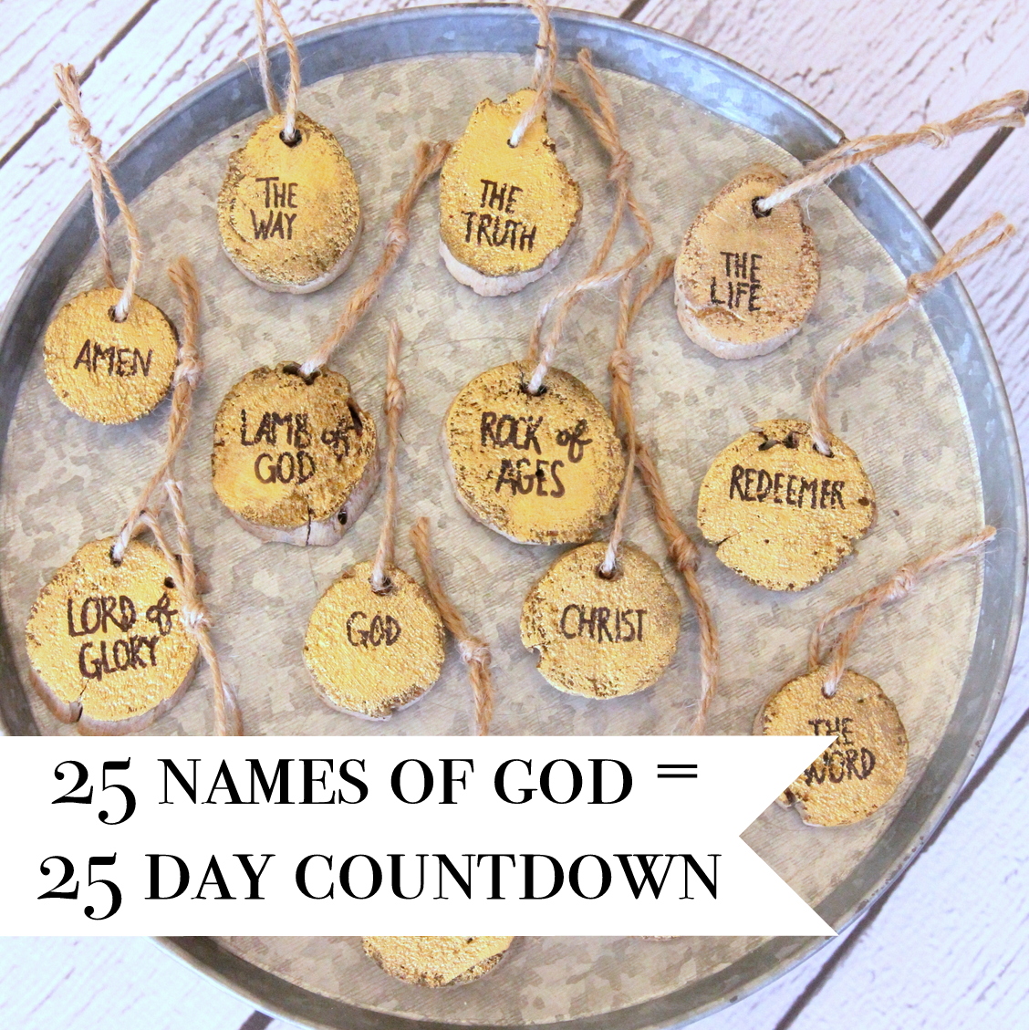 An advent countdown, but with a twist- each ornament has a name of God written on it (there are accompanying devotions using the Jesus Storybook Bible for the names they chose)