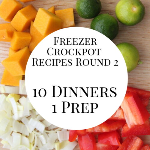 Overwhelmed by the idea of cooking from scratch every night? You don’t have to be! With one afternoon, a little planning, and some chopping, you’ll have a whole lineup of yummy dinners ready to pop into the crockpot or oven whenever you’re ready. Head on over to kojodesigns to get all the recipes.