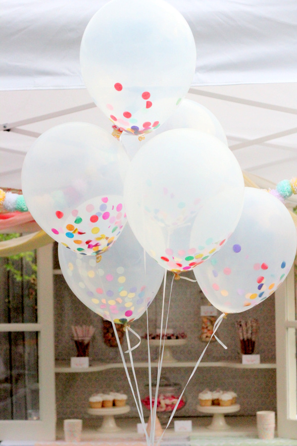 Confetti Filled Balloons - 10 Easy Party Ideas - #diy #party #birthdayparty #babyshower #partydecor #diydecor