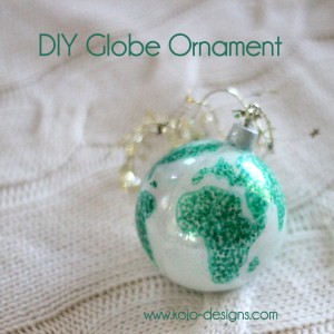 diy world globe christmas ornament