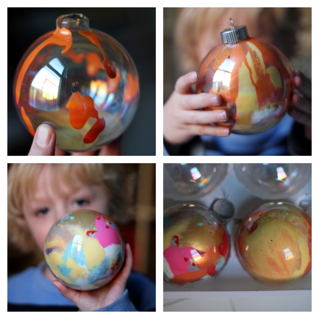 how to make swirled paint ornaments