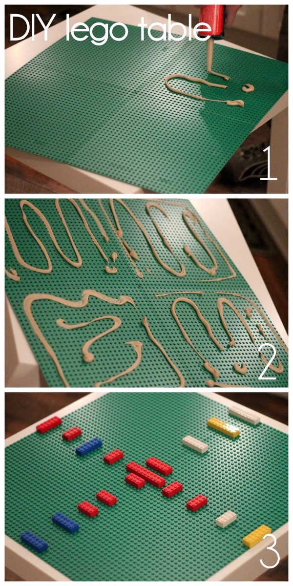 assembling a lego table