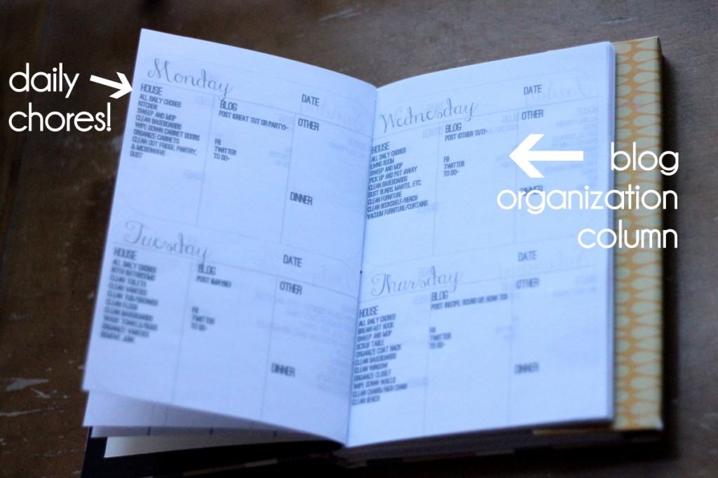 how to make a customized blog planner with chore lists