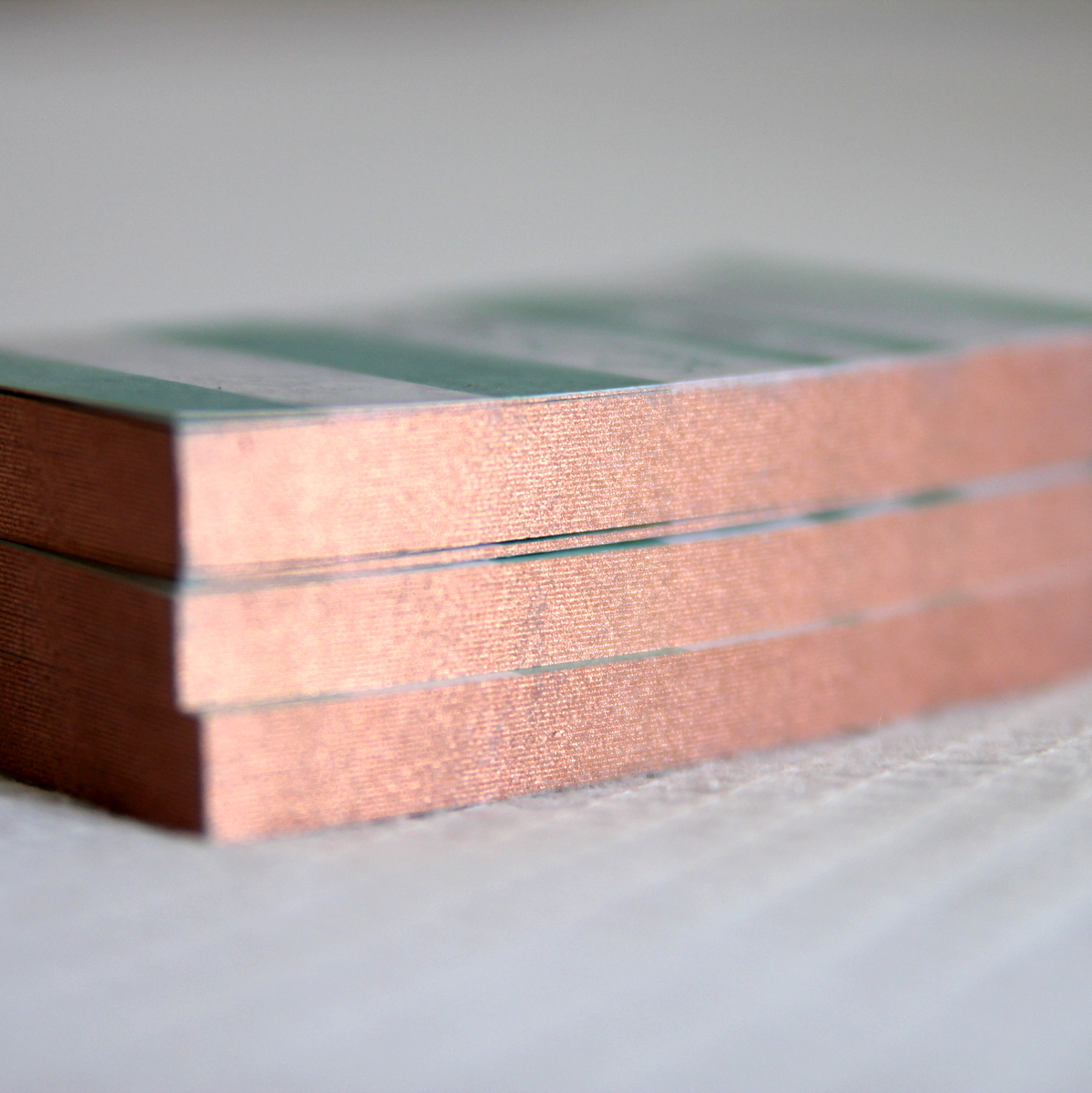 how to make metallic edged business cards
