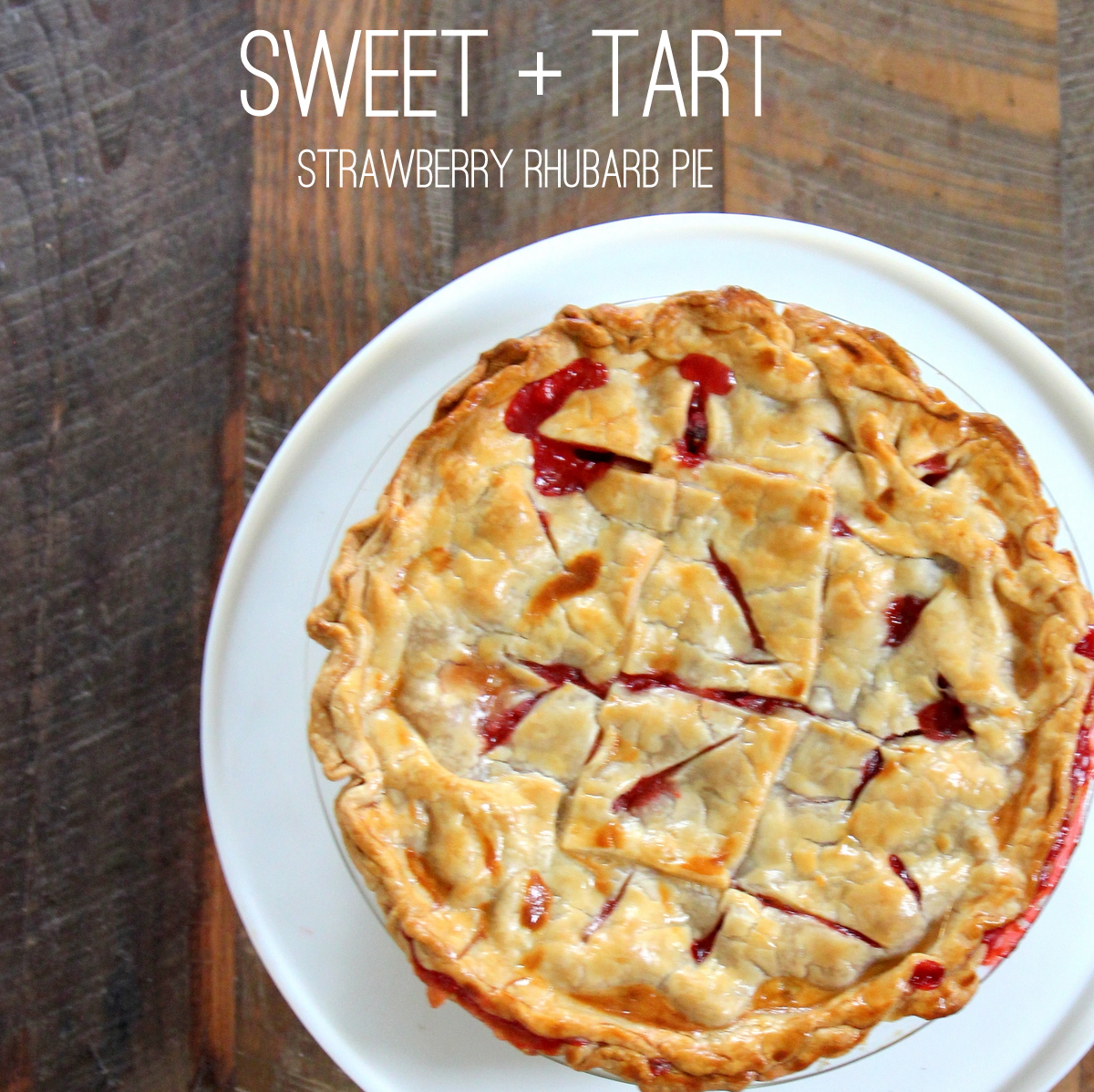 sweet + tart- strawberry rhubarb pie recipe by kojodesigns