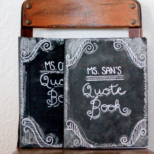how to make a chalkboard covered journal- DIY teacher gift