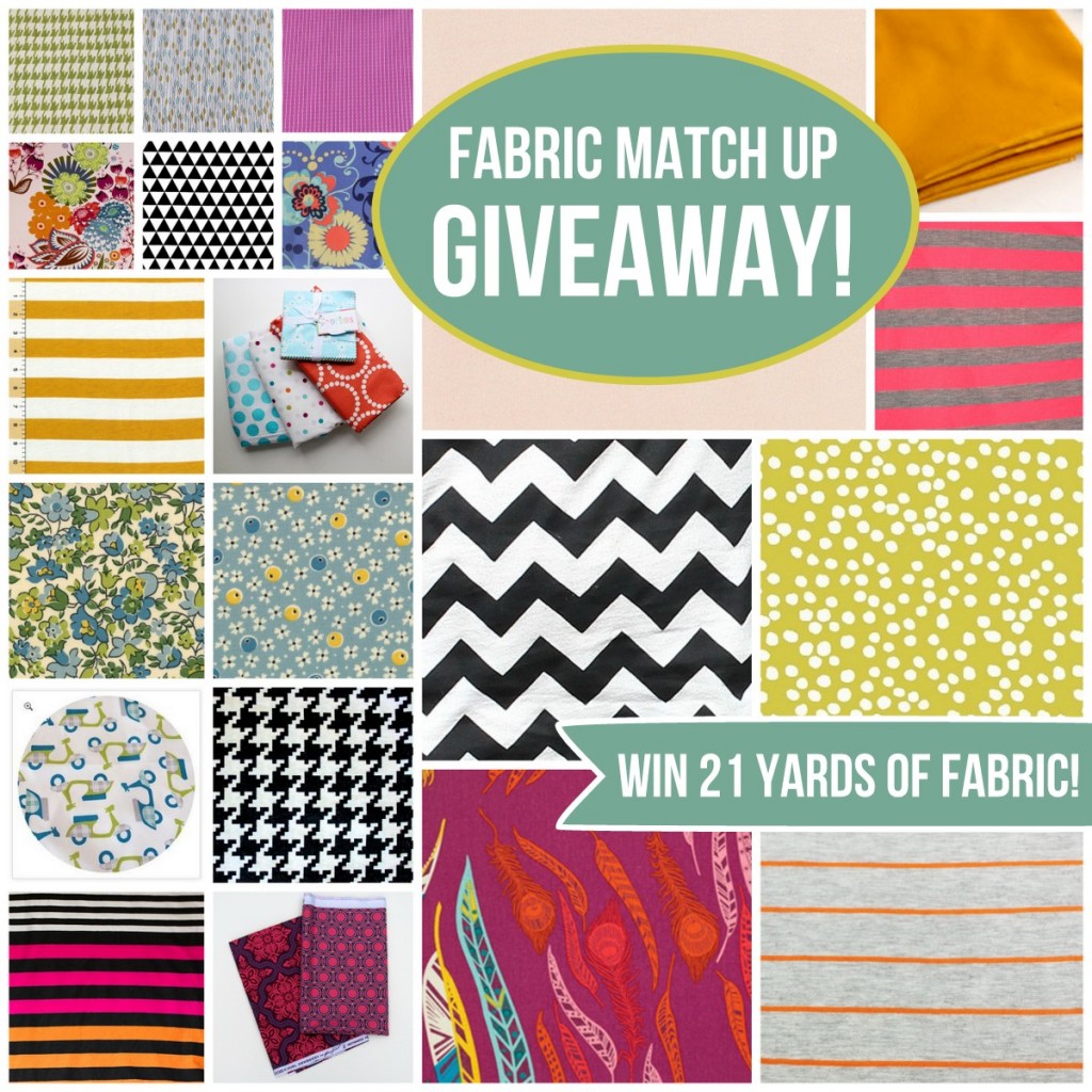 fabric matching giveaway- win 21 yards of fabric from your favorite sewing bloggers
