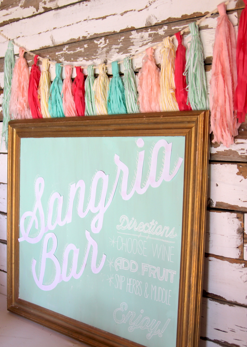 sangria bar chalkboard sign