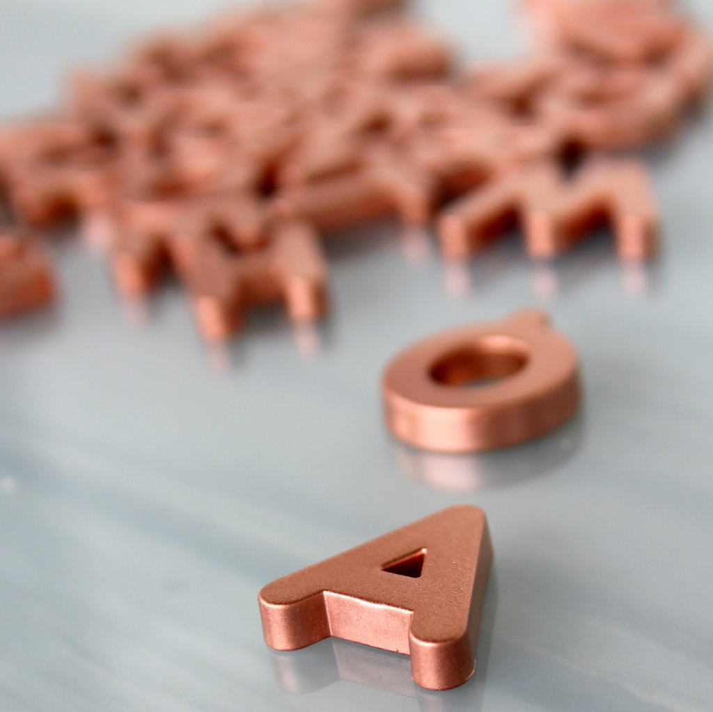 gift idea- metallic fridge alphabet magnets (easy, cheap and fun!)