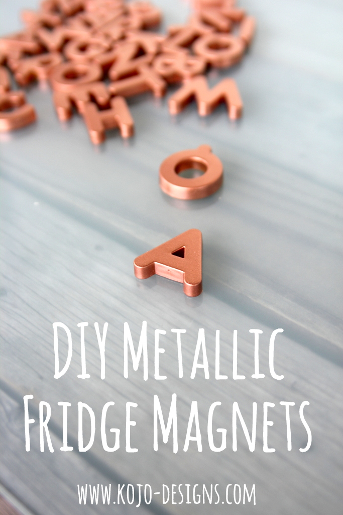 Gift idea- metallic fridge alphabet magnets (easy, cheap and fun)