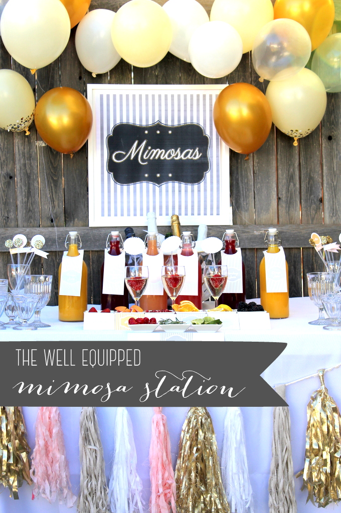 how to put together a mimosa bar drink station