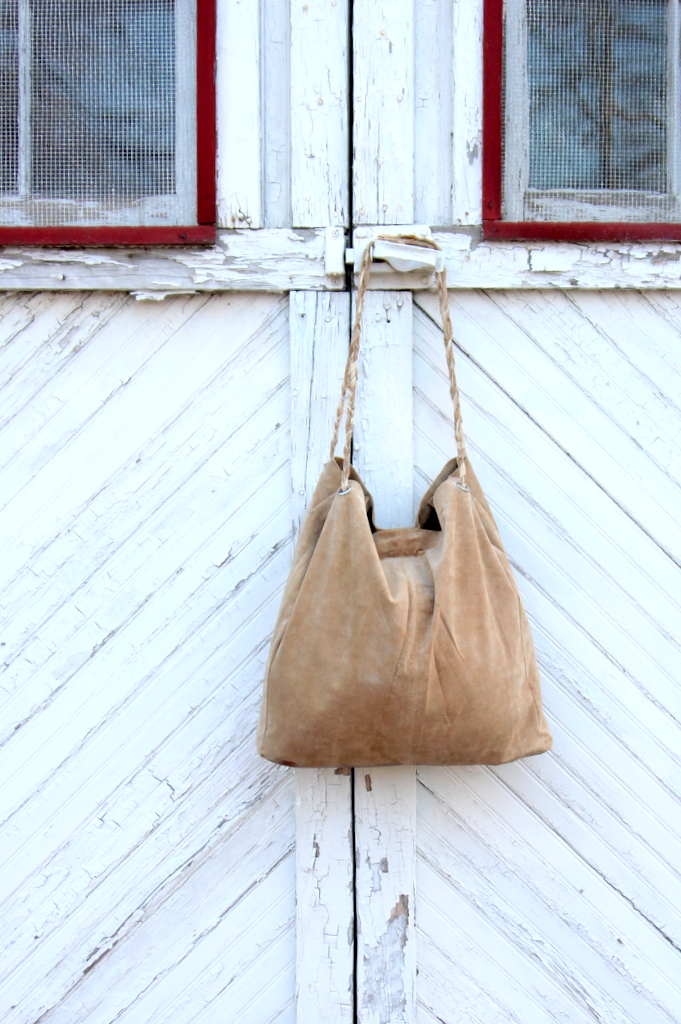 refashioned slouchy leather tote