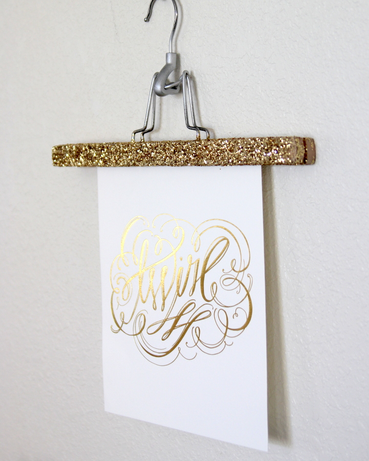 how to make glitter covered hangers