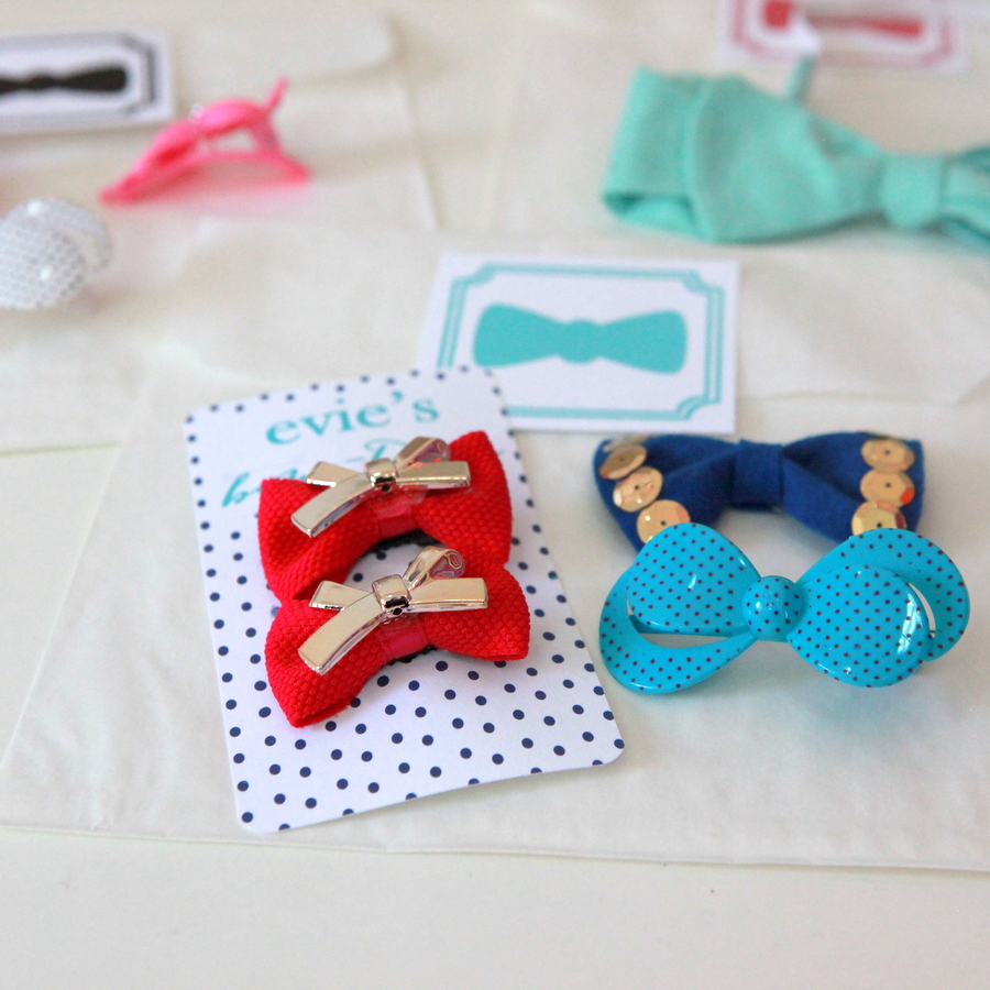 bow birthday party favors