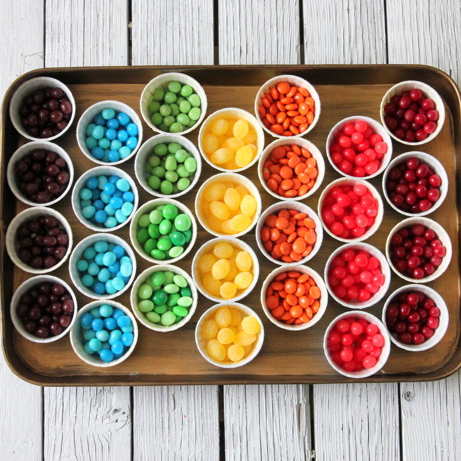 a rainbow of party candy