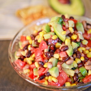 southwestern blackbean salad with avocado and lime