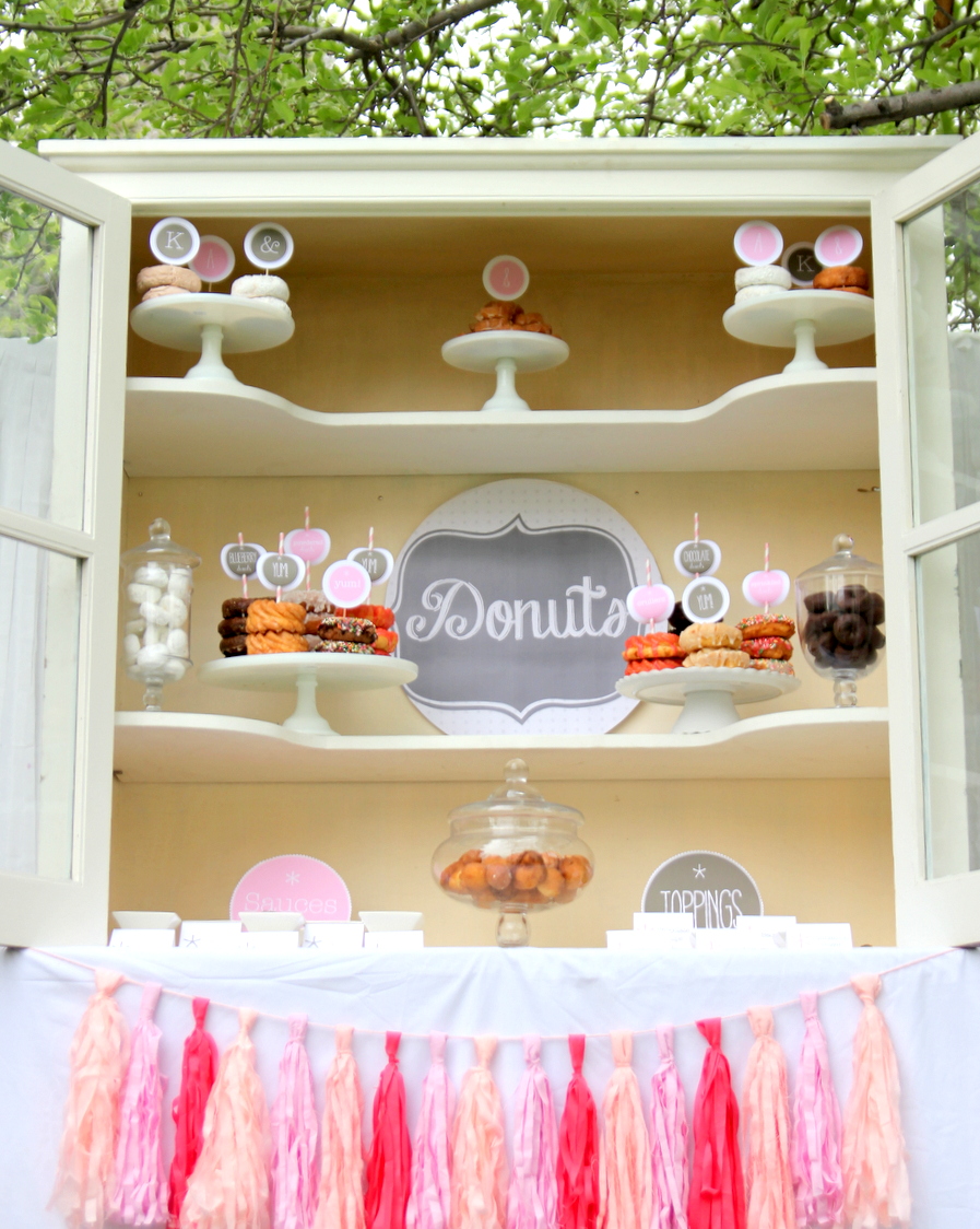 pink donut station- perfect for birthday parties, baby showers, bridal showers!
