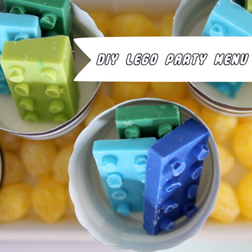 DIY Lego birthday party menu- ideas and DIYs from this Lego party and links to many more Lego food ideas!