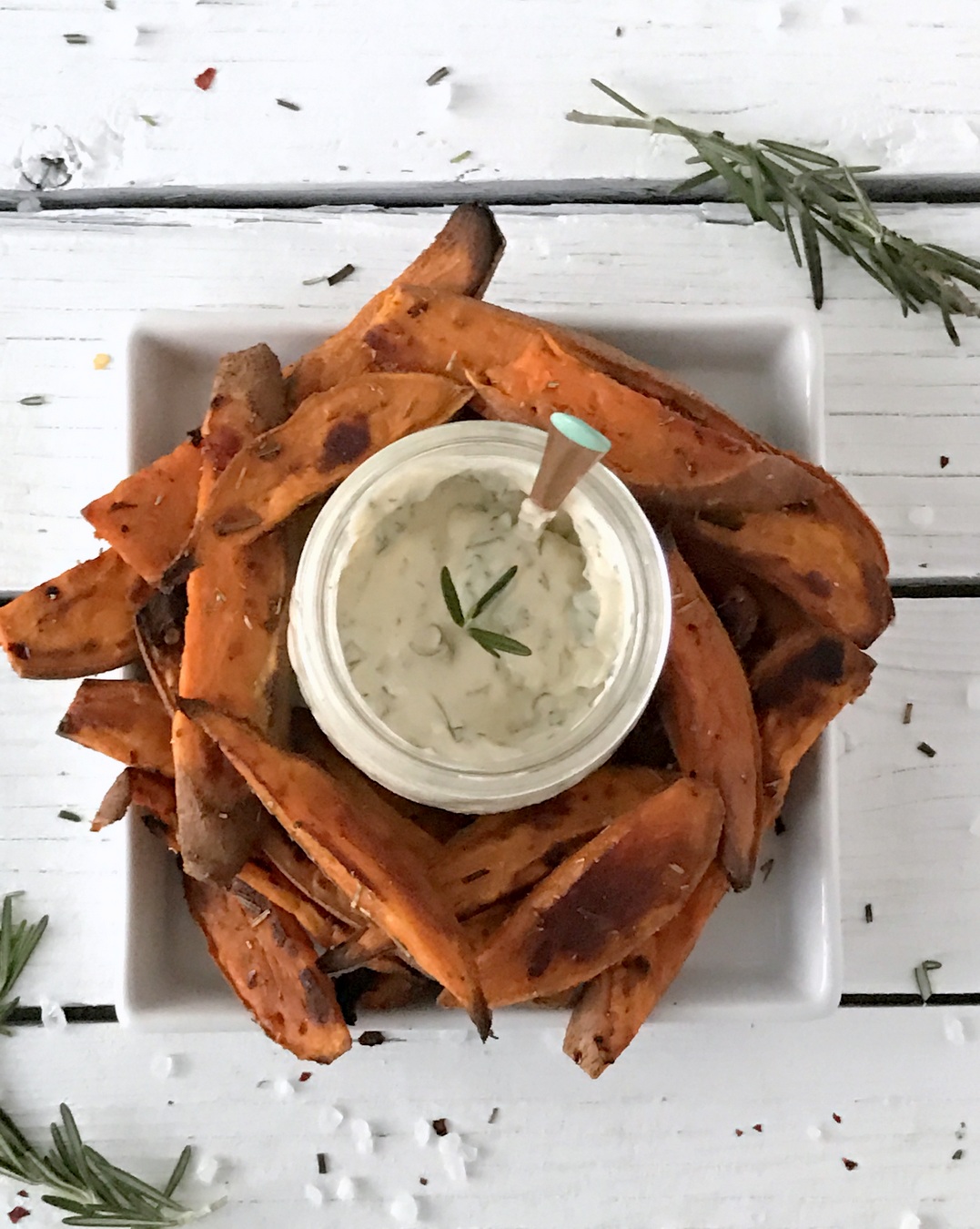 homemade sweet potato fries with paleo ranch