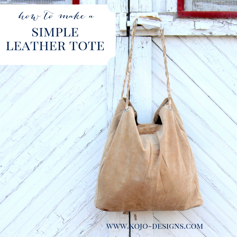how to make a slouchy leather tote (if you can find a hand me down leather skirt- this project is nearly free!)