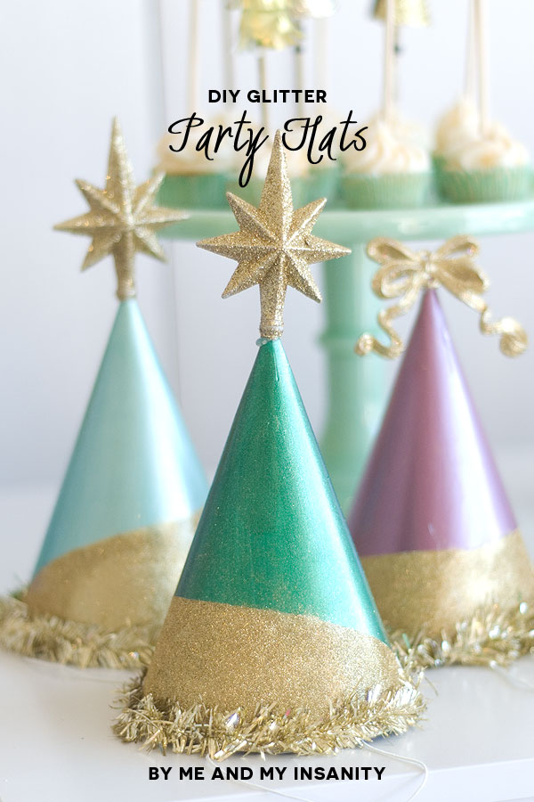 Season to Sparkle party hop- love these glittery party hats (and other sparkly party ideas1)
