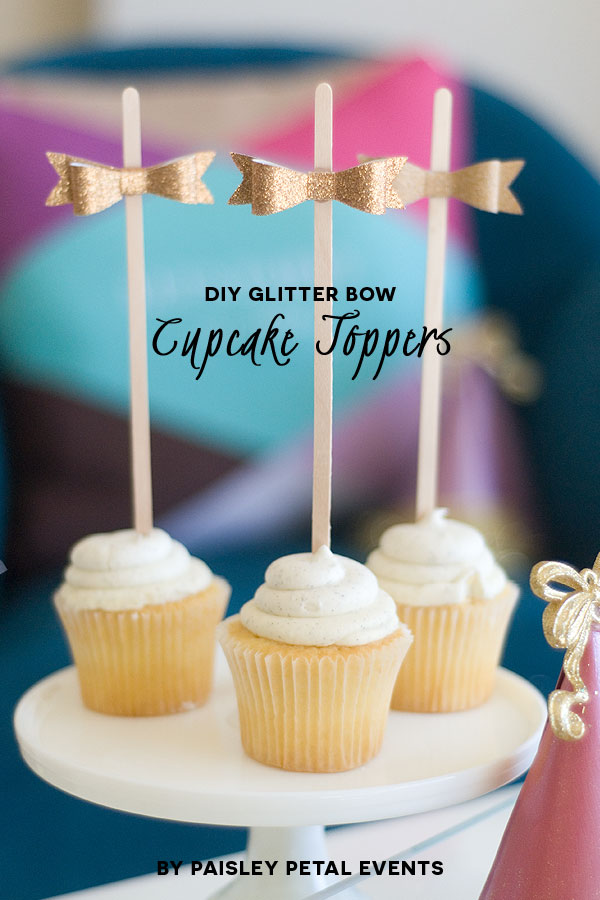 Season to sparkle party hop- love these glittery cupcake toppers!