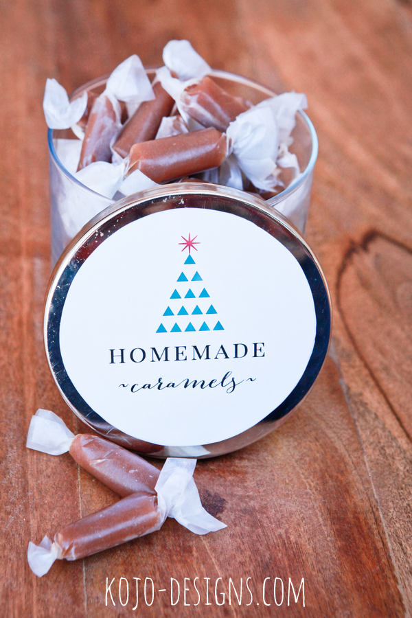 homemade caramels and a free printable