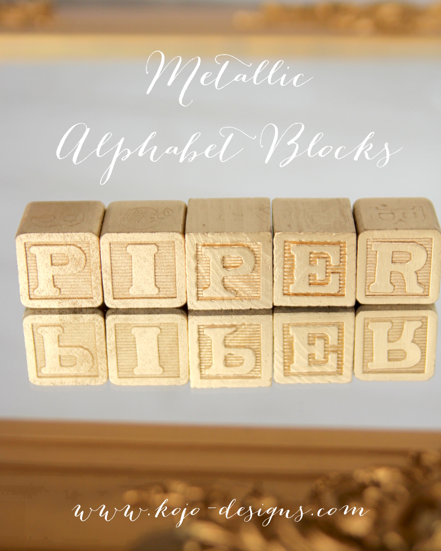 DIY metallic alphabet blocks