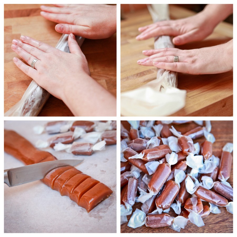 roll, cut and wrap homemade caramels at kojo-designs