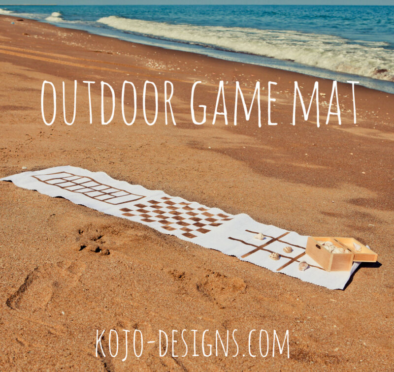 use a table runner to make a game board to take with you on your nest outdoor outing!