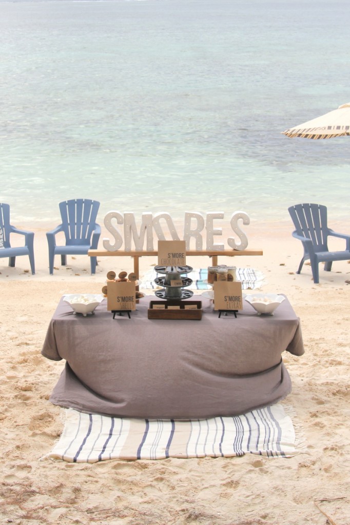 This S'mores Bar is the perfect dessert table- it'd word as a treat table at a party, a wedding dessert table, even a food station at a baby shower!