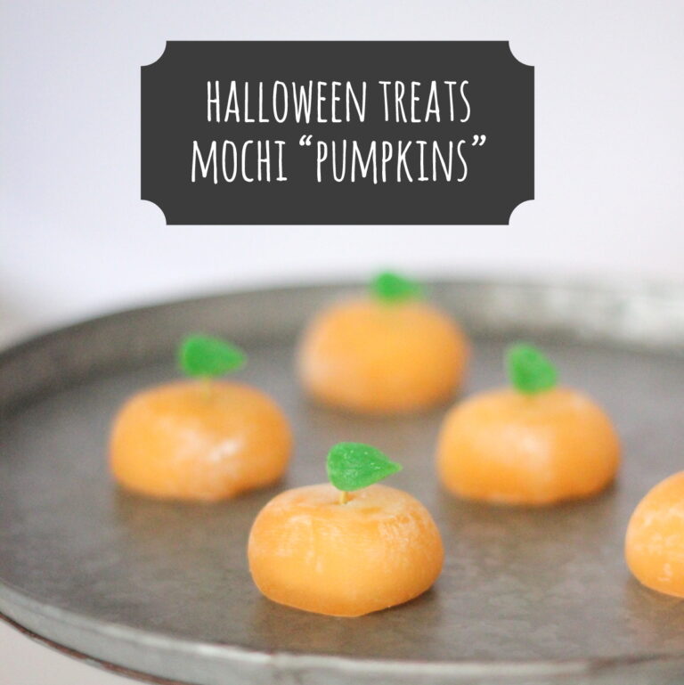 halloween treats- mochi ‘pumpkins’