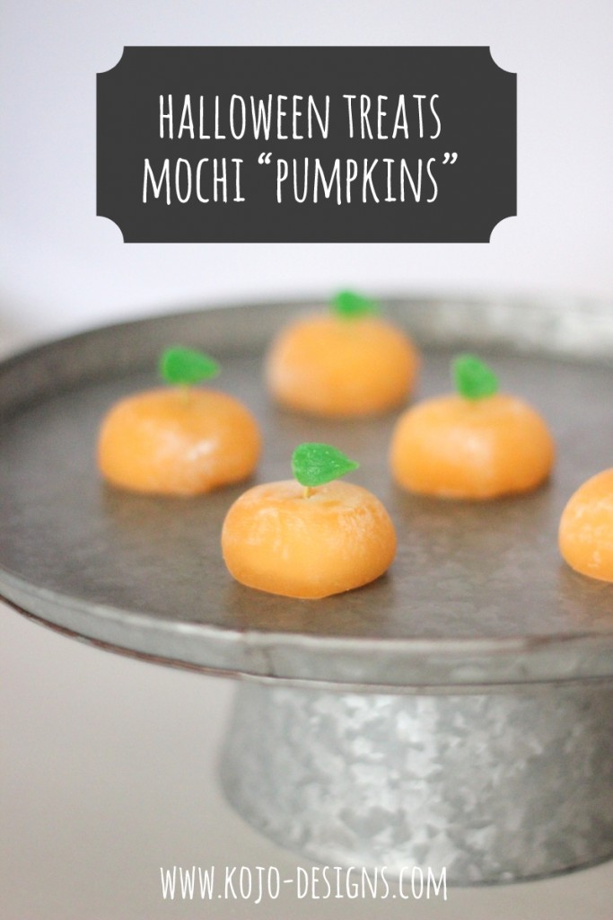 halloween treat idea- mochi 'pumpkins'