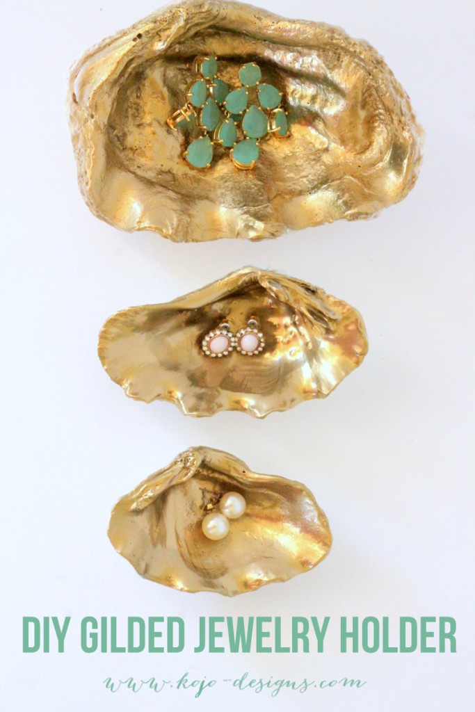 how to make a gilded shell jewelry holder