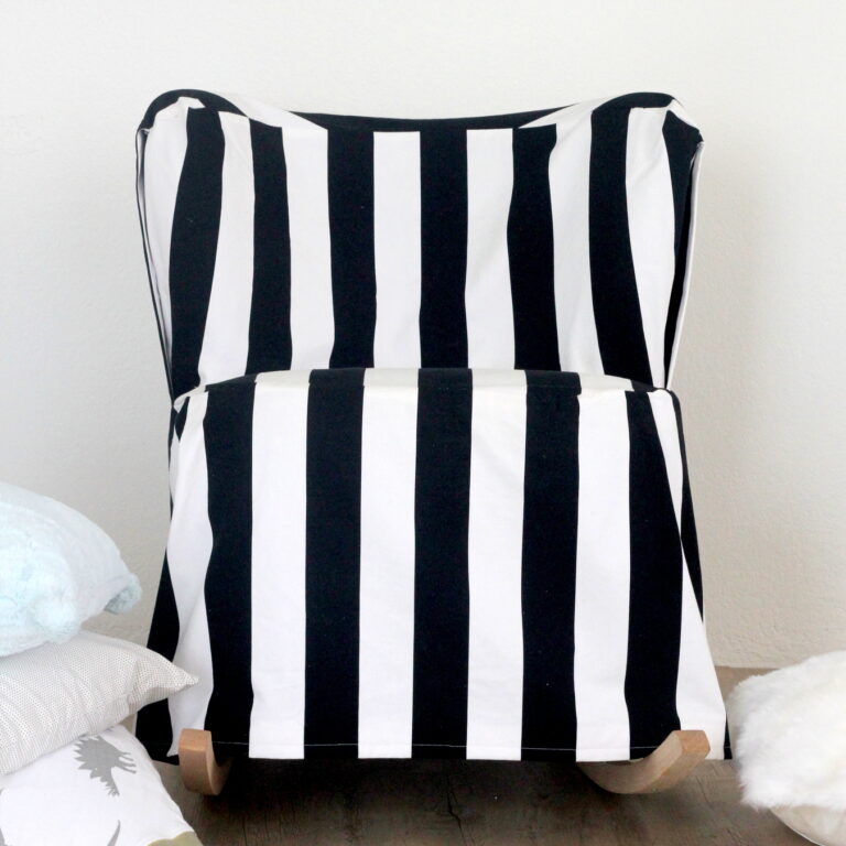 a striped slipcovered chair!