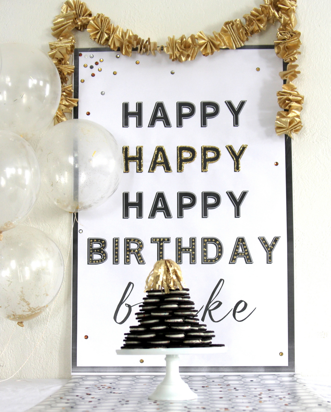 easy birthday party decor idea- make this poster for $3!