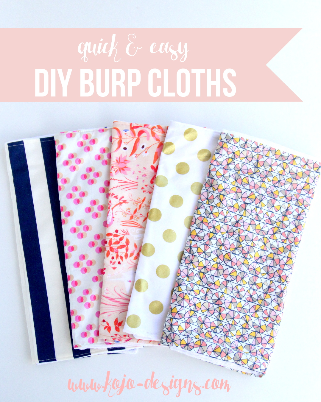quick and easy DIY burp cloths (these make a great baby shower gift, and are so easy to put together!)