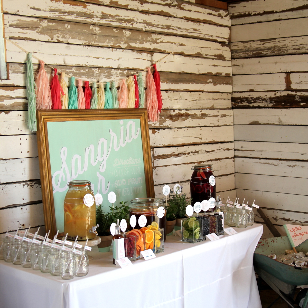 how to make a sangria bar for a party or wedding