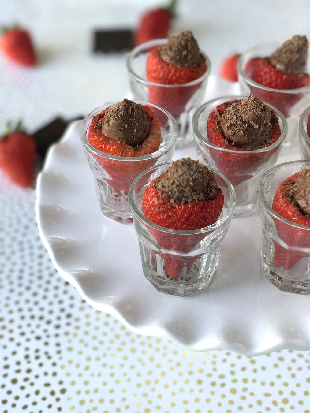 chocolate mousse filled strawberries