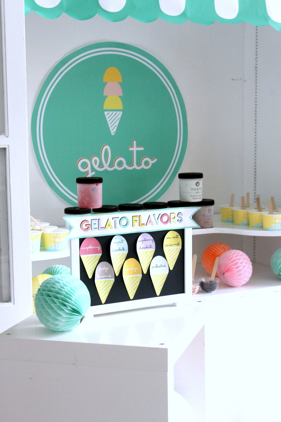 the summer's most refreshing treat table- a gelato bar