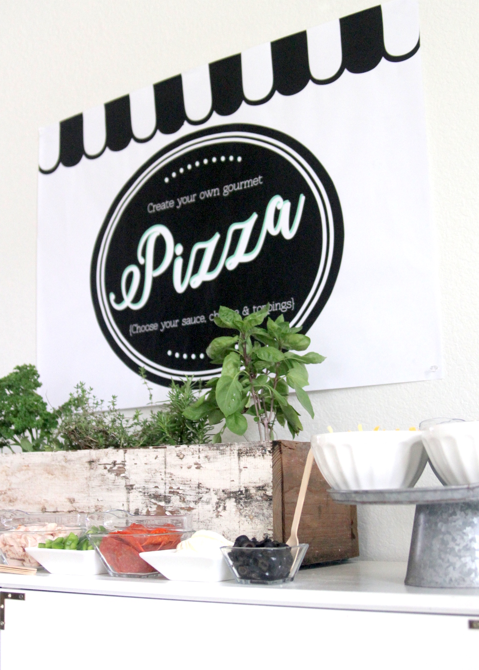 pizza party- make your own pizza station