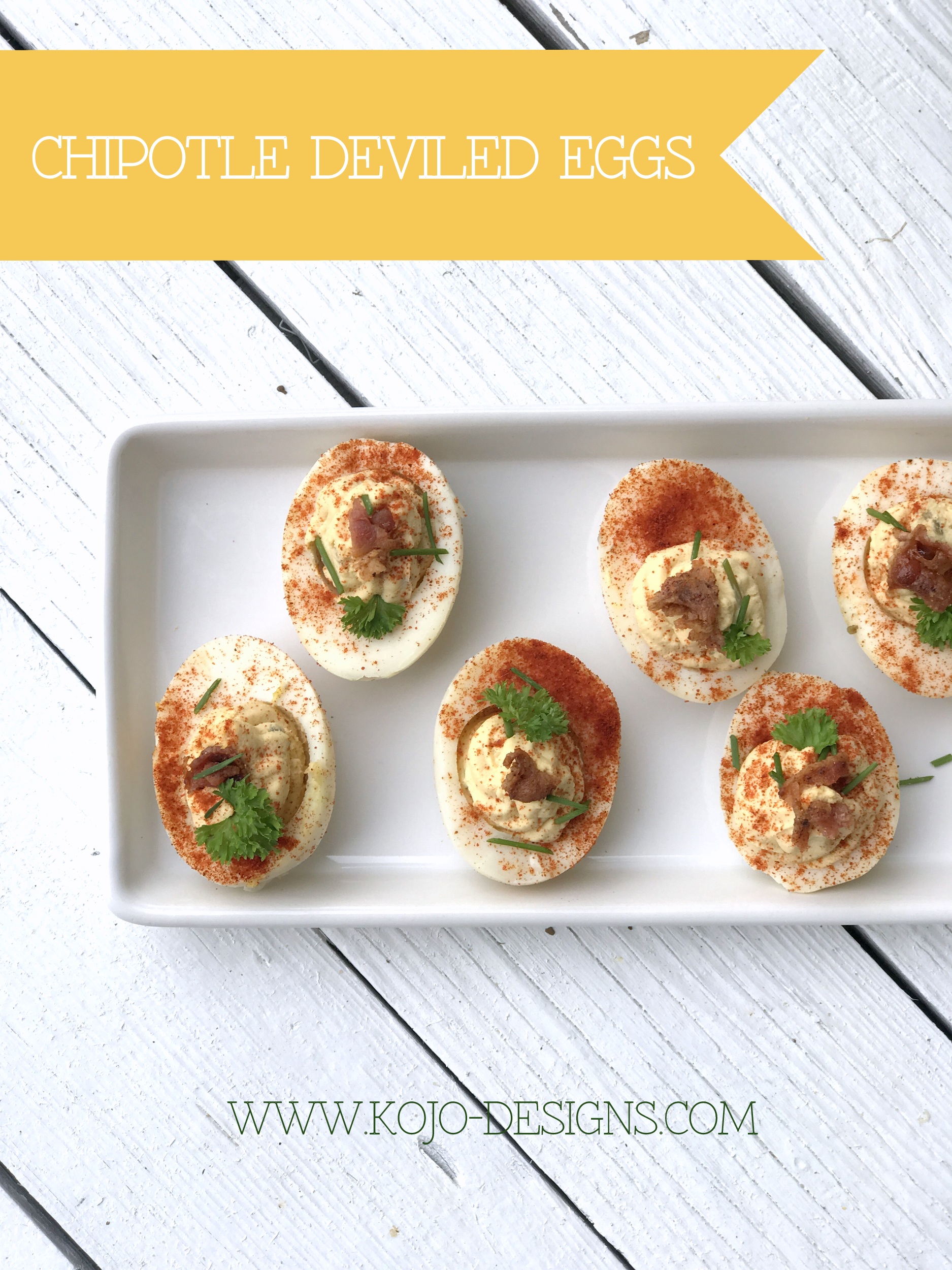 The BEST way to use up leftover hardboiled eggs- Chipotle Deviled Eggs!