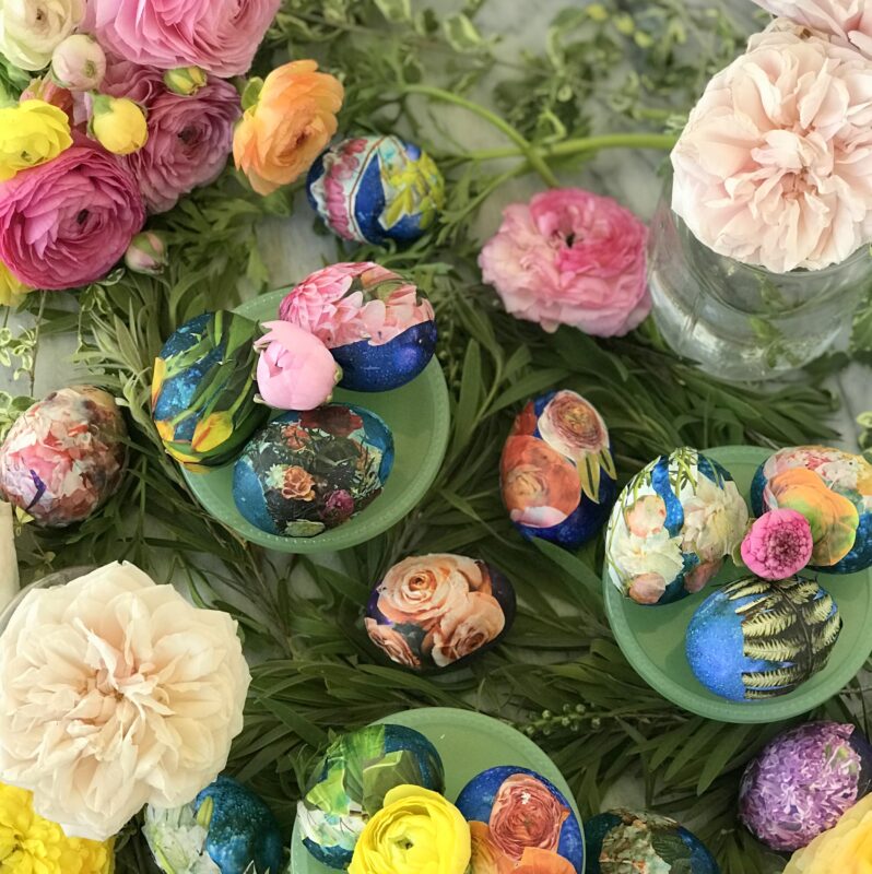 the prettiest DIY floral easter eggs