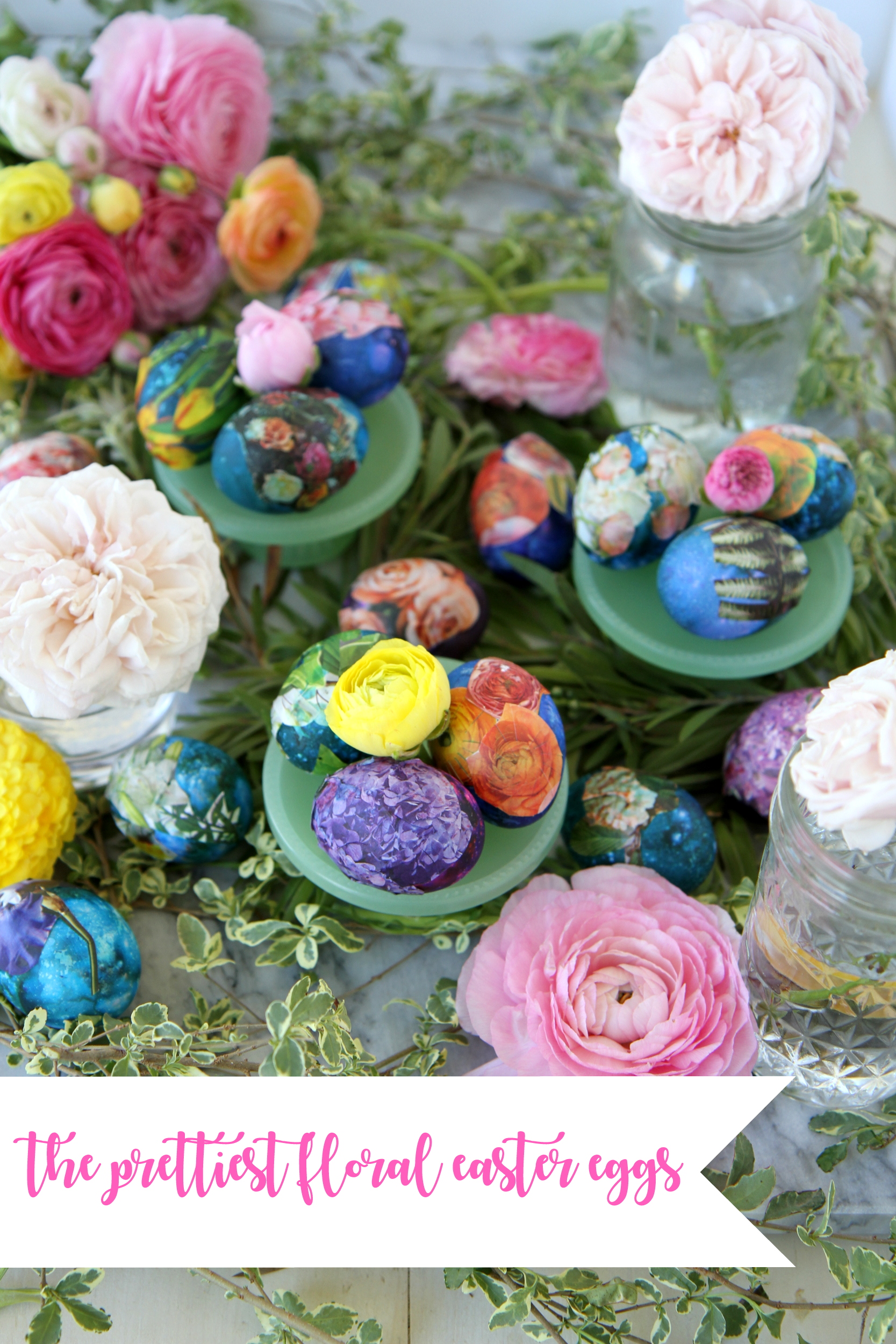 the prettiest DIY floral easter eggs