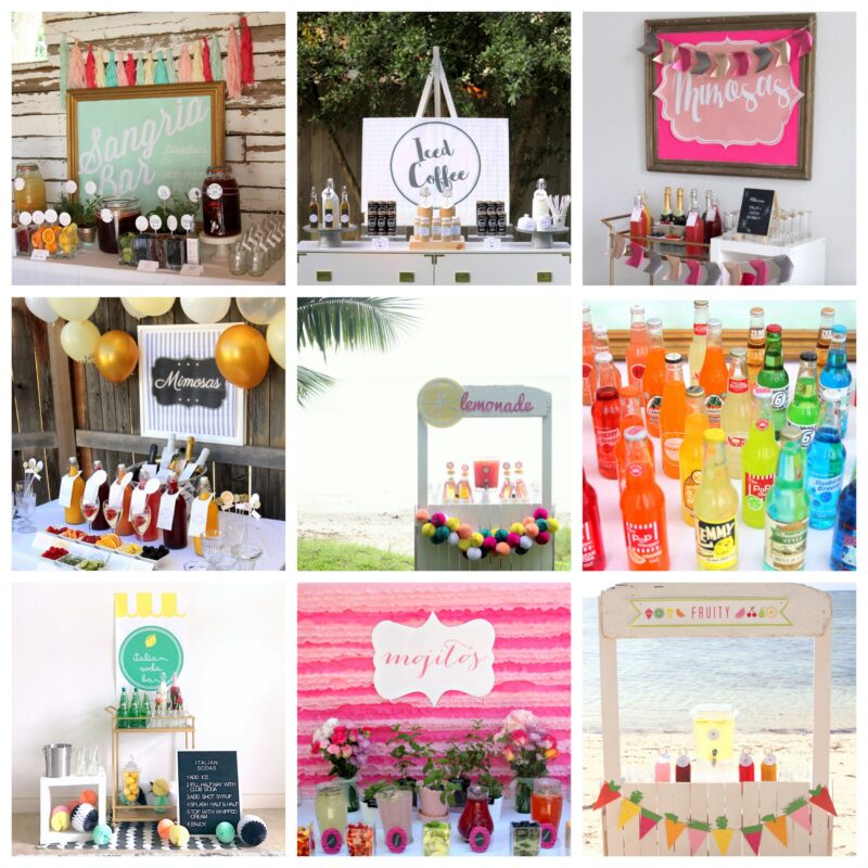 drink station ideas for your wedding (or bridal shower, baby shower, party, etc!)