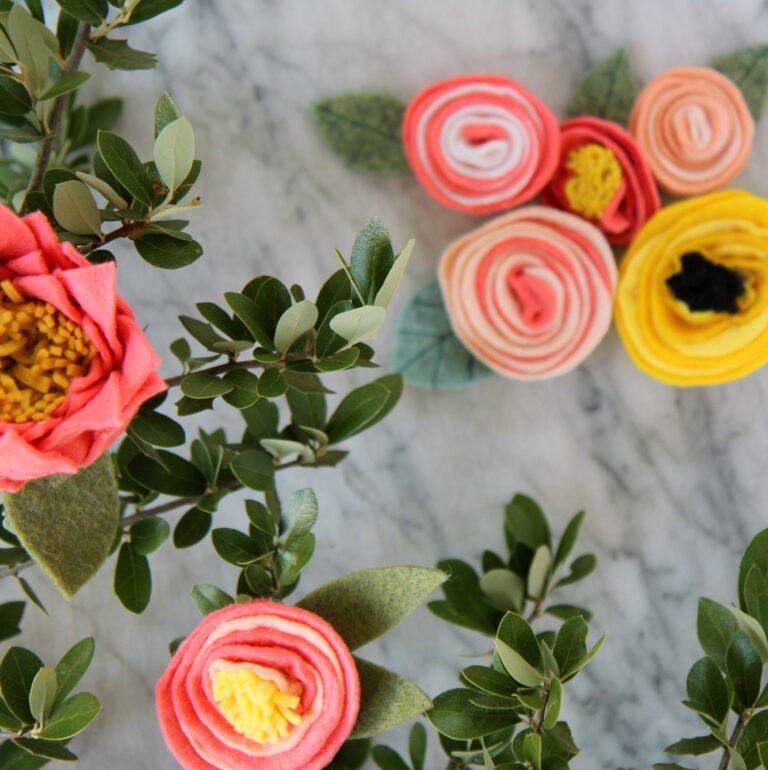 how to make rifle paper inspired felt flowers