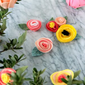 how to make Rifle Paper Co. inspired felt flowers
