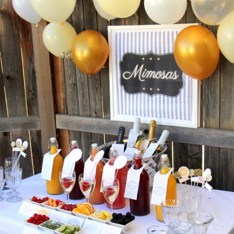DIY MIMOSA BAR SETUP FOR HOLIDAYS | MERRY MIMOSA STATION | Christmas |  Holiday | Cocktail Party | Mimosa Bar Kit | Weddings | Showers | INSTANT