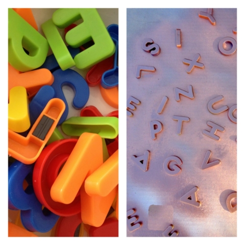 DIY metallic alphabet magnets